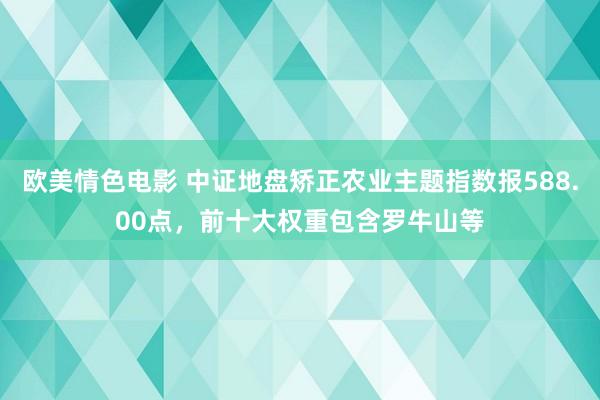 欧美情色电影 中证地盘矫正农业主题指数报588.00点，前十大权重包含罗牛山等