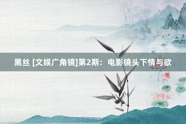 黑丝 [文娱广角镜]第2期：电影镜头下情与欲