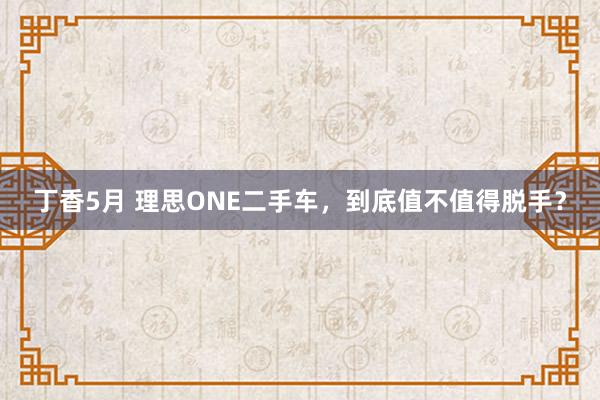 丁香5月 理思ONE二手车，到底值不值得脱手？
