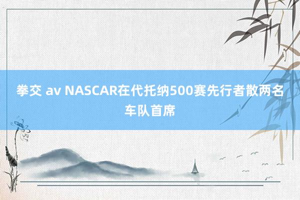 拳交 av NASCAR在代托纳500赛先行者散两名车队首席