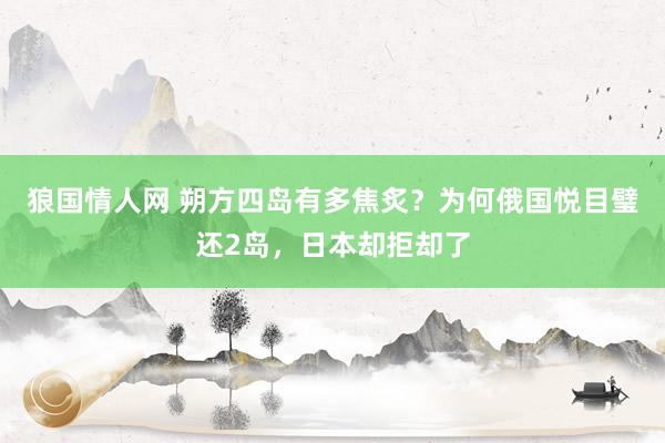 狼国情人网 朔方四岛有多焦炙？为何俄国悦目璧还2岛，日本却拒却了