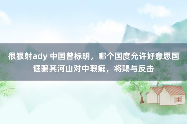 很狠射ady 中国曾标明，哪个国度允许好意思国诓骗其河山对中瑕疵，将赐与反击