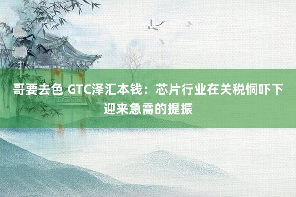 哥要去色 GTC泽汇本钱：芯片行业在关税恫吓下迎来急需的提振