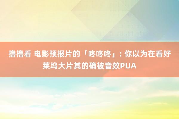 撸撸看 电影预报片的「咚咚咚」: 你以为在看好莱坞大片其的确