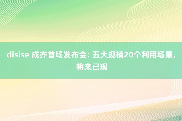 disise 成齐首场发布会: 五大规模20个利用场景, 将