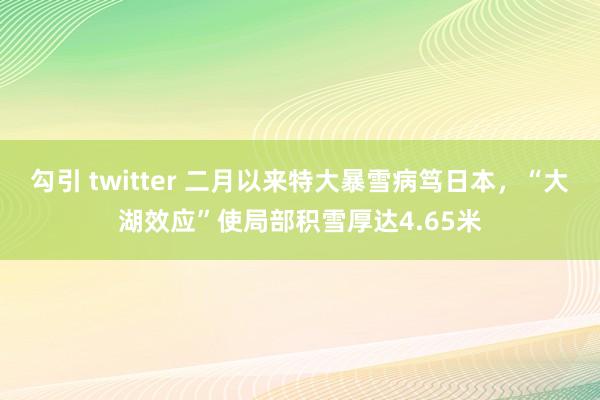 勾引 twitter 二月以来特大暴雪病笃日本，“大湖效应”